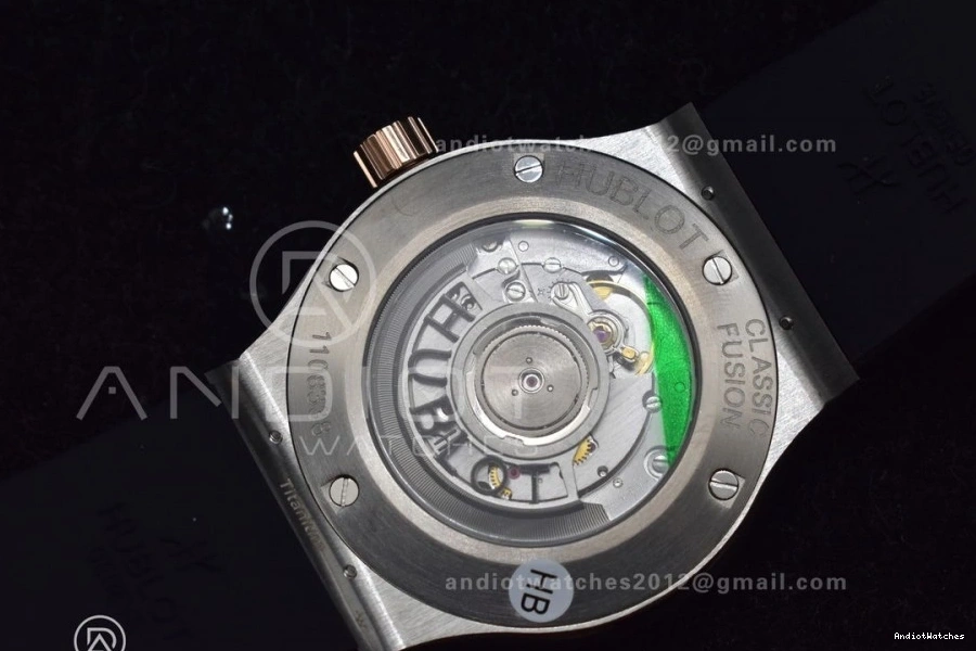 Dial HBF Black 45mm A Black Edition 588 Fusion RG Strap 1:1 on Bold Gummy Best 0414